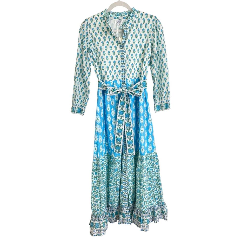 Pink City Prints Panama Maxi Midi Dress Mint Print Mix Blue Block Tuckernuck